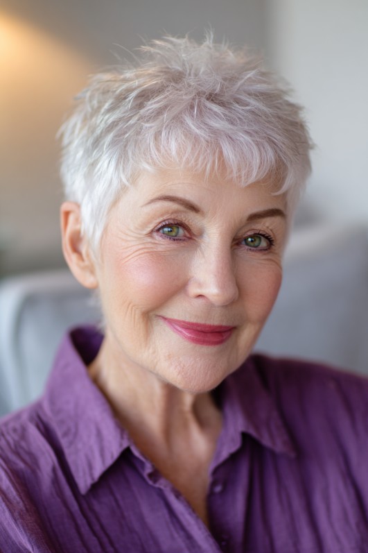 Textured Pixie Cut with Soft Bangs
