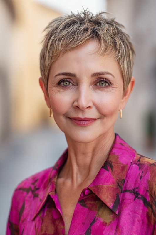 Textured Short Pixie with Subtle Volume