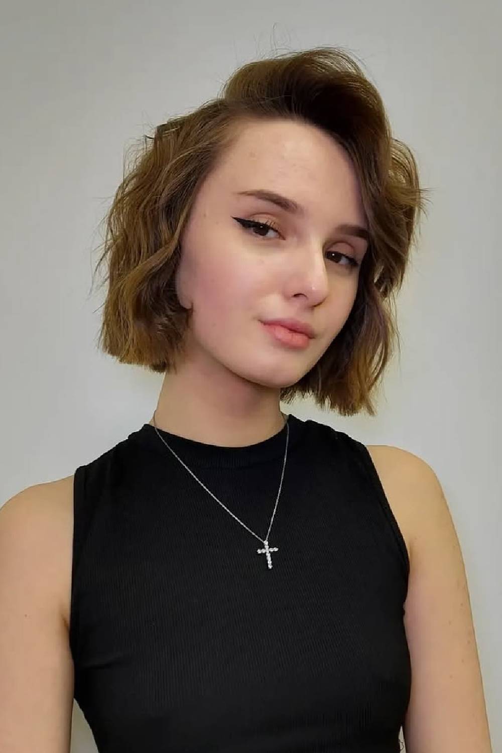 Textured Soft Wavy Bob with Subtle Volume