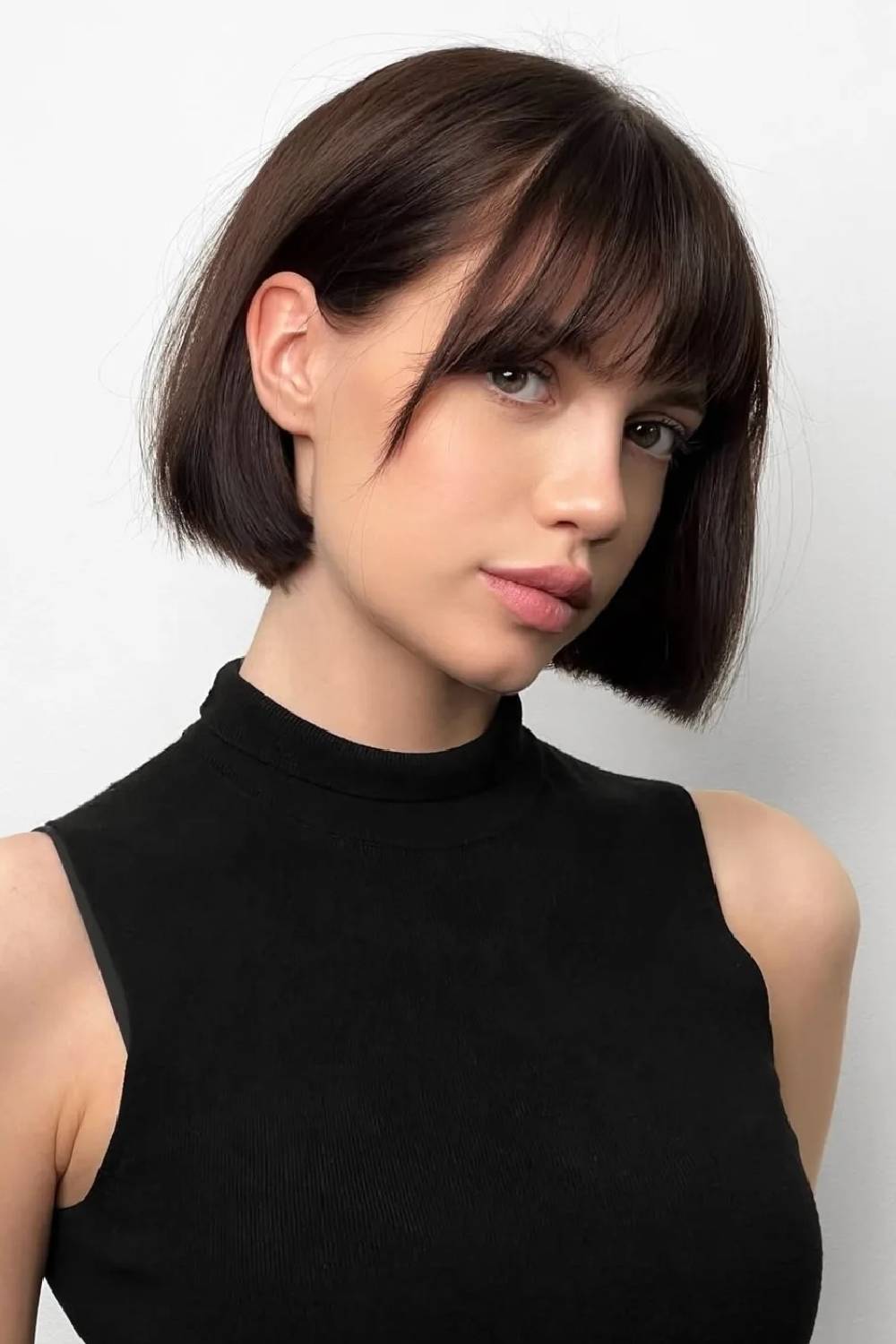 Trendy Straight Bob with Soft Bangs