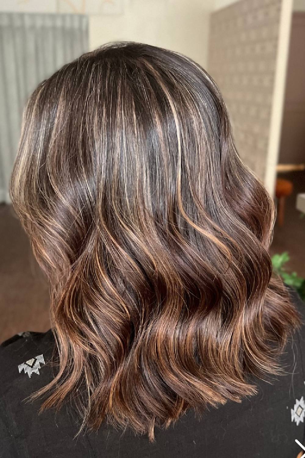 Warm Chestnut Waves with Subtle Caramel Highlights