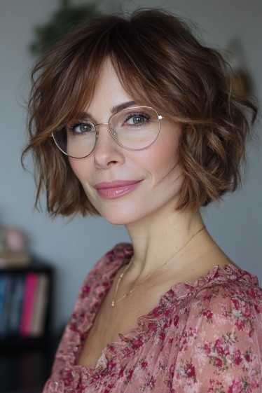 Textured Copper Bob with Soft Waves