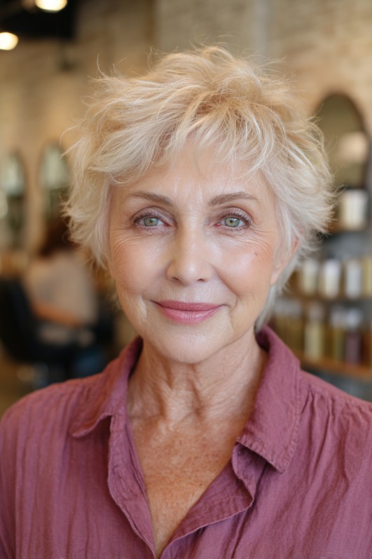 Textured Short Pixie with Soft Volume