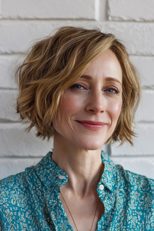 Chic Textured Bob with Subtle Waves