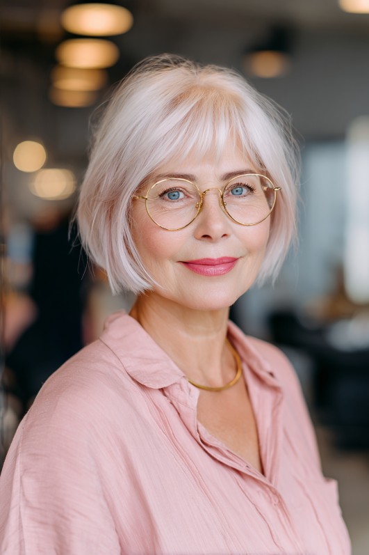 Chic Blunt Bob with Soft Bangs