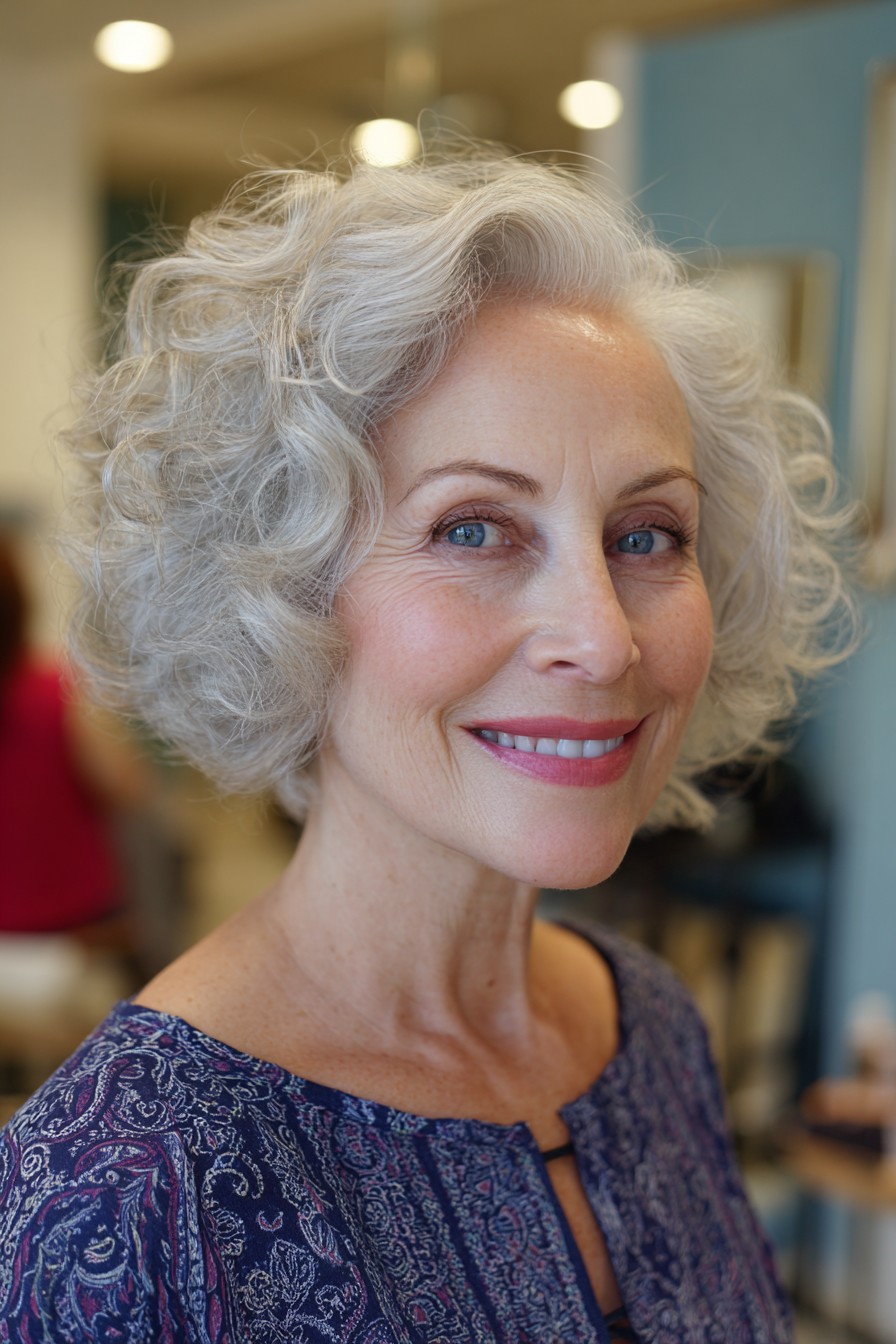 Charming Soft Curly Bob with Volume