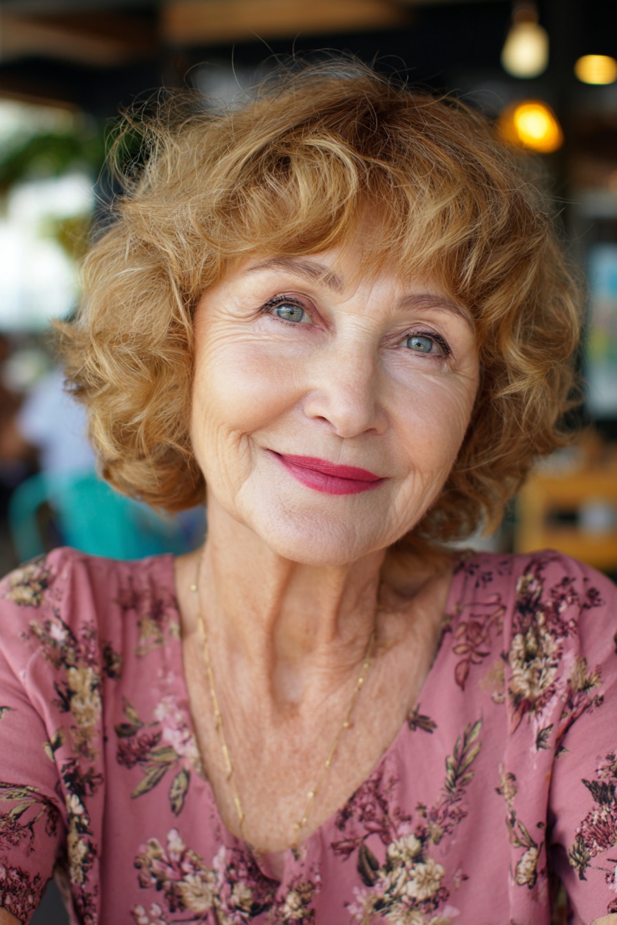 Charming Soft Curly Shag with Fringed Bangs