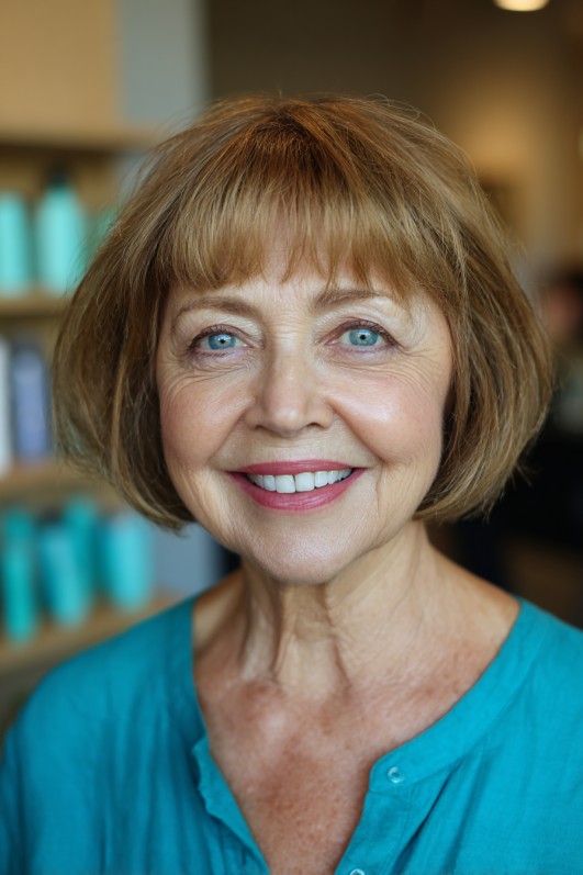 Charming Soft Micro Bob with Defined Bangs