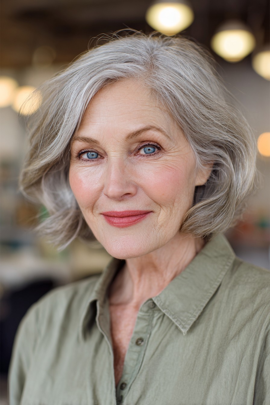 Charming Soft Textured Bob with Subtle Waves