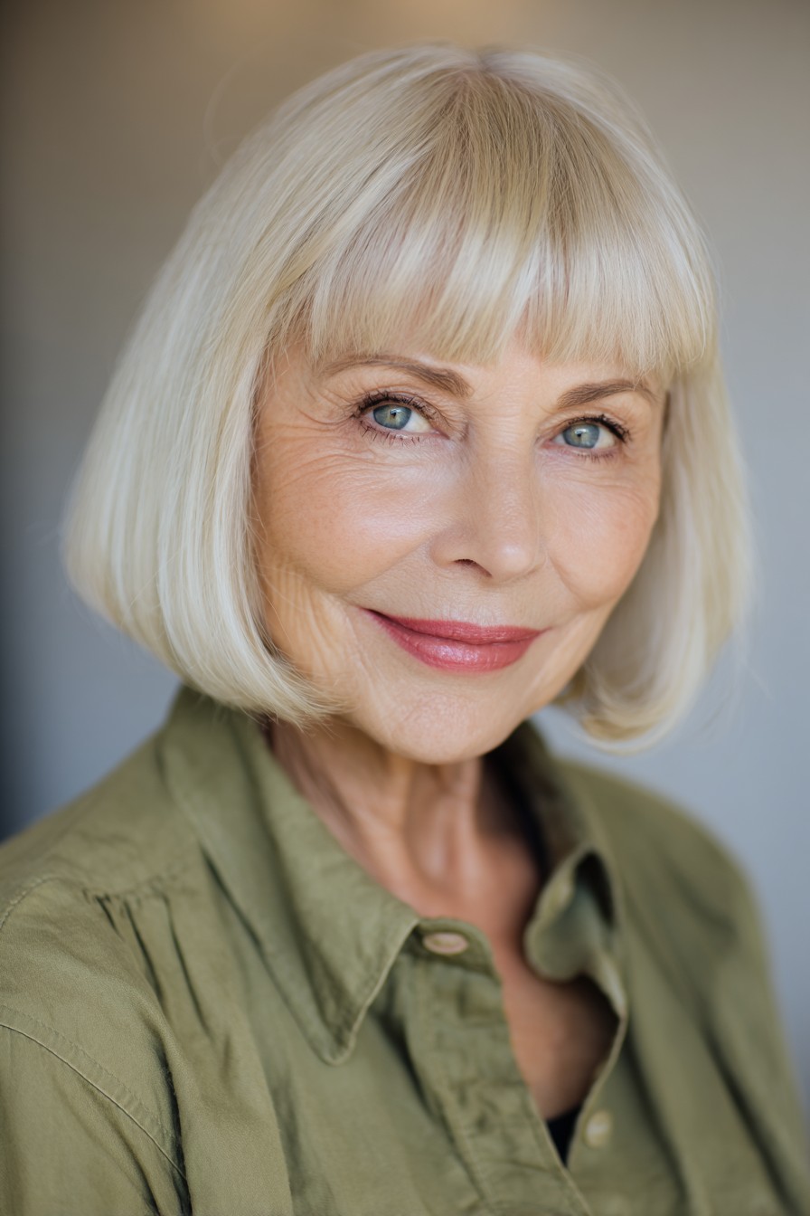 Chic Blunt Bob with Soft Bangs