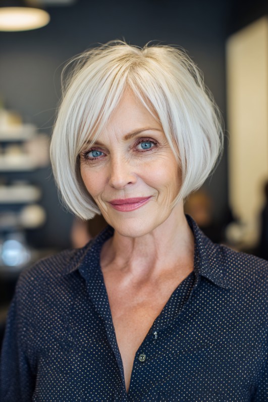 Chic Blunt Micro Bob with Subtle Textured Ends