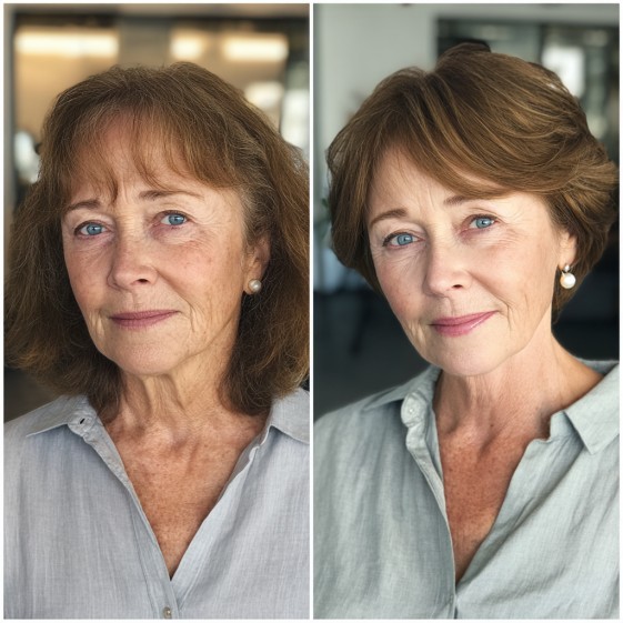 chic layered bixie haircut for women over 70