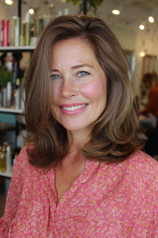 chic layered medium length cut