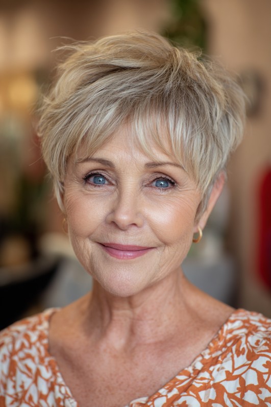 Chic Short Textured Pixie with Soft Bangs