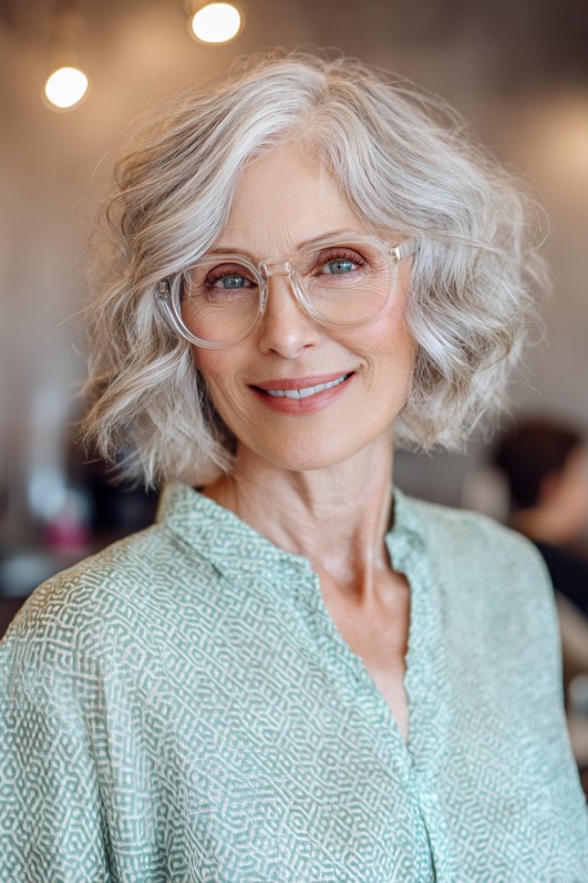 Chic Soft Curly Bob with Subtle Layers