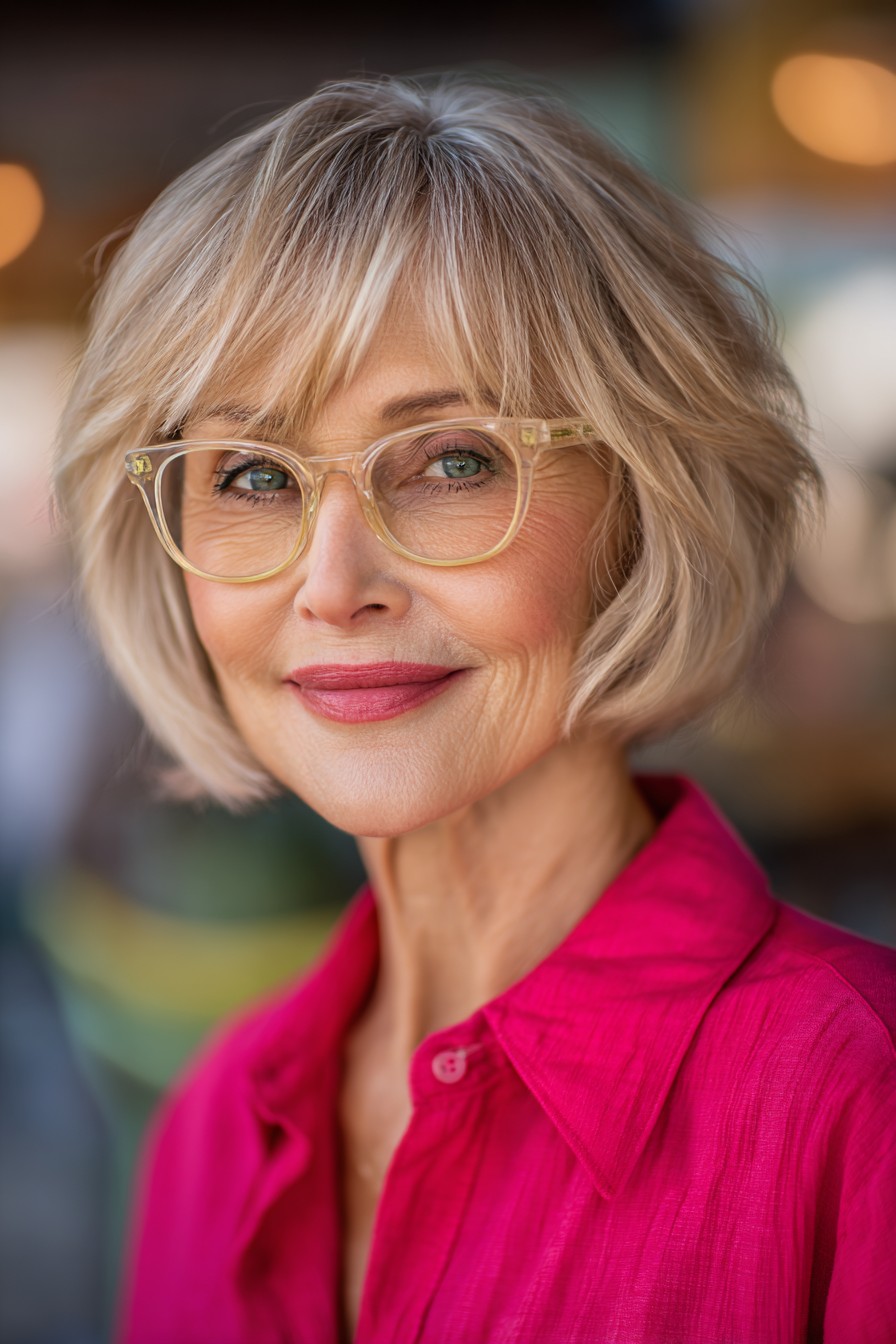 Chic Soft Textured Bob with Wispy Bangs