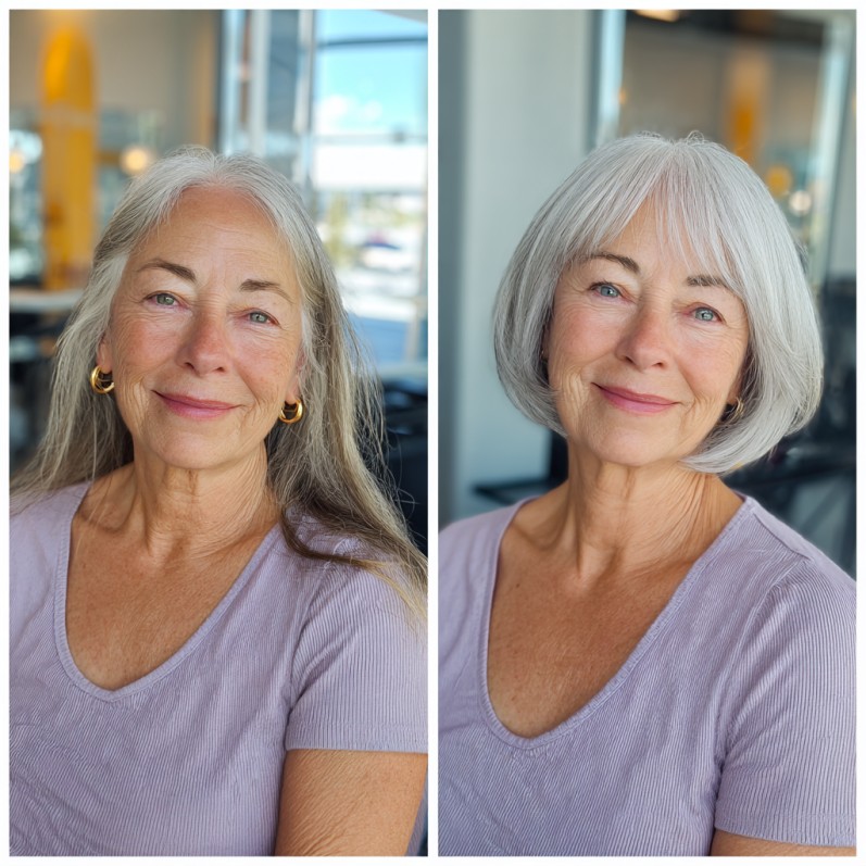 Chic Textured Bob with Subtle Highlights