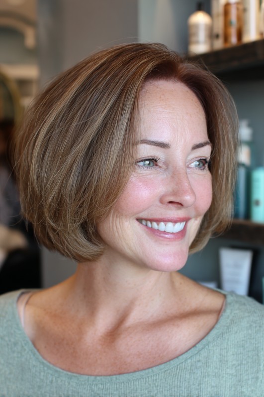 Chic Textured Bob with Subtle Layers