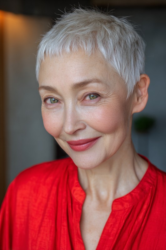 Chic Textured Pixie Cut with Soft Bangs