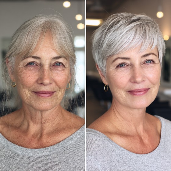 Chic Textured Short Cut with Delicate Bangs