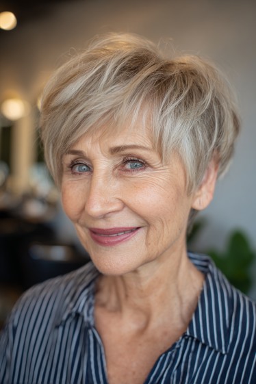 Chic Textured Short Pixie Cut with Subtle Layering