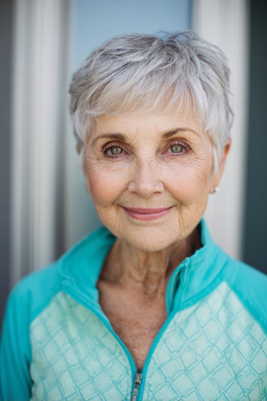 Chic Textured Silver Pixie with Soft Volume