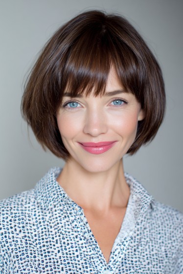 Classic Textured Bob with Soft Bangs