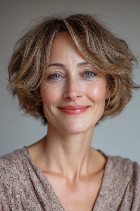 Effortless Curly Bob with Soft Volume