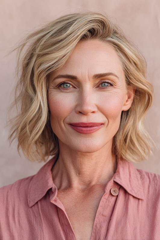Effortlessly Chic Textured Shoulder-Length Cut