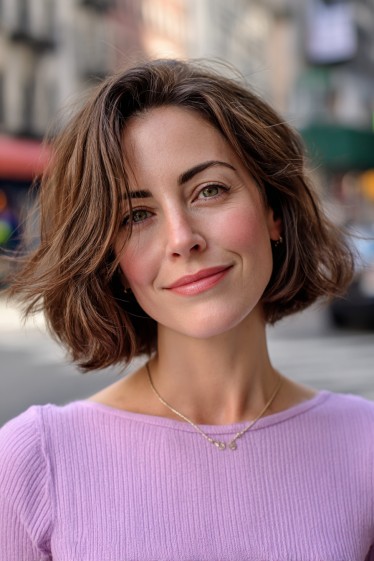 Effortlessly Textured Bob with Soft Waves