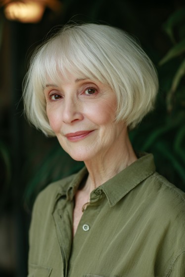 Elegant Silver Bob with Soft Textured Layers