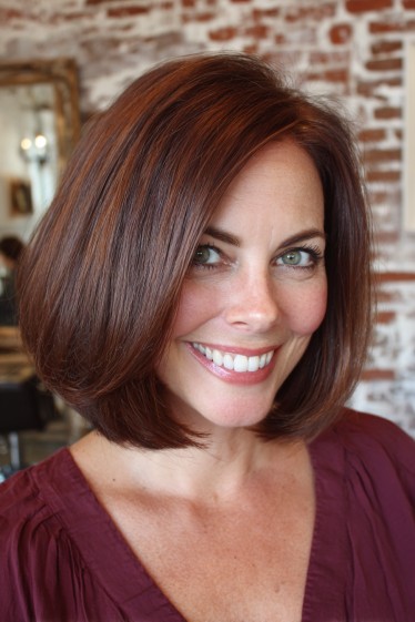 Glossy A-Line Bob with Subtle Layers