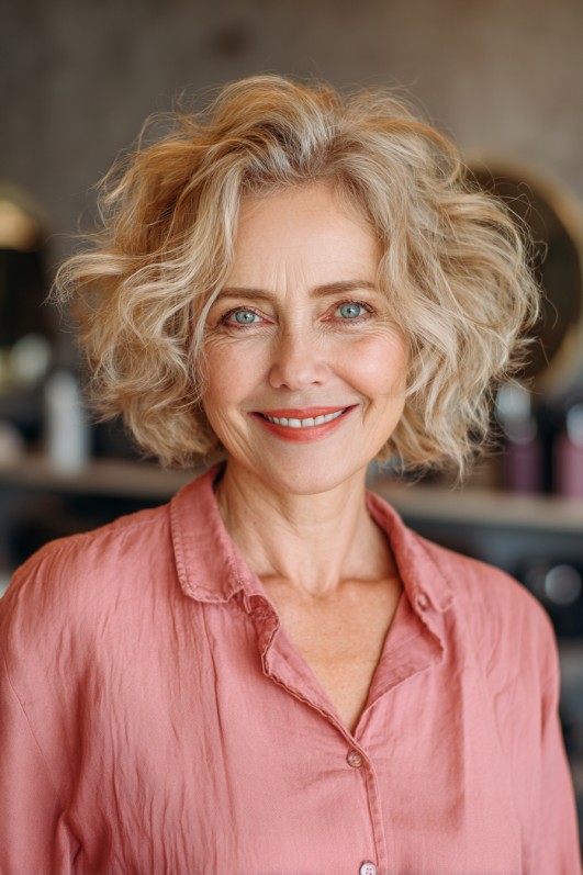 Playful Curly Bob with Soft Volume