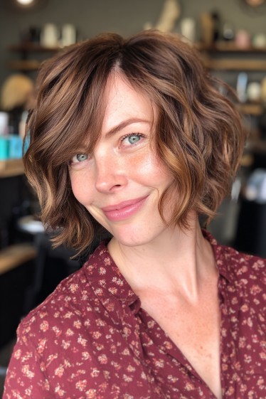 Playful Textured Bob with Effortless Waves