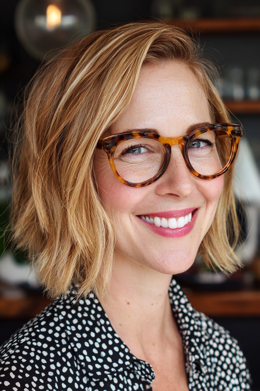 Playful Textured Bob with Subtle Highlights