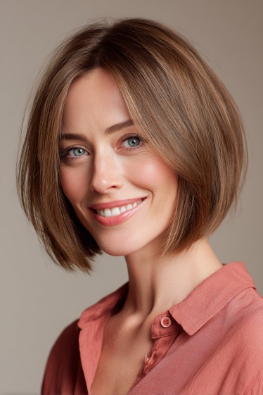 Sleek Blunt Bob with Subtle Movement