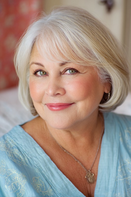 Soft Layered Bob with Delicate Face-Framing Bangs