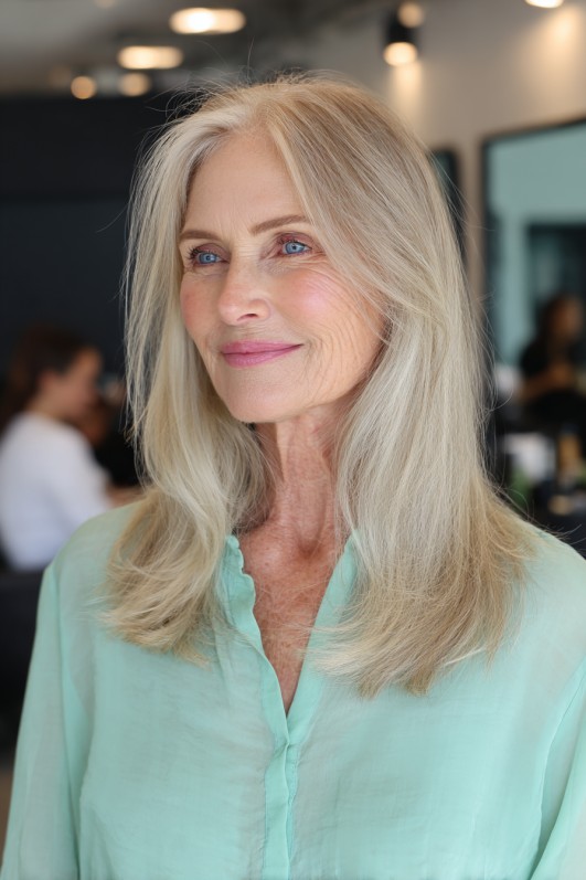 Softly Layered Silver Cut with Natural Movement