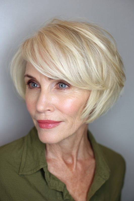 Stylish Feathered Bob with Soft Bangs
