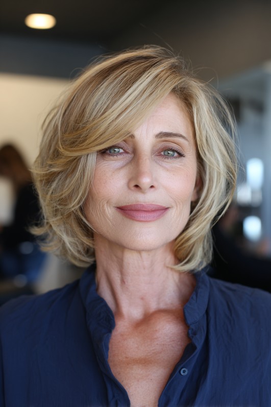 Stylish Soft Textured Bob with Light Waves