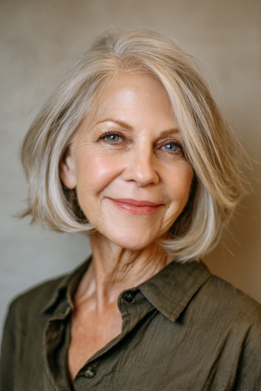 Stylish Softly Layered Bob with Natural Movement