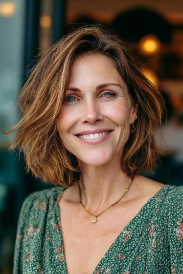 Textured A-Line Bob with Natural Volume
