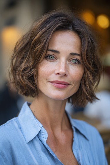 Textured Beachy Bob with Soft Waves