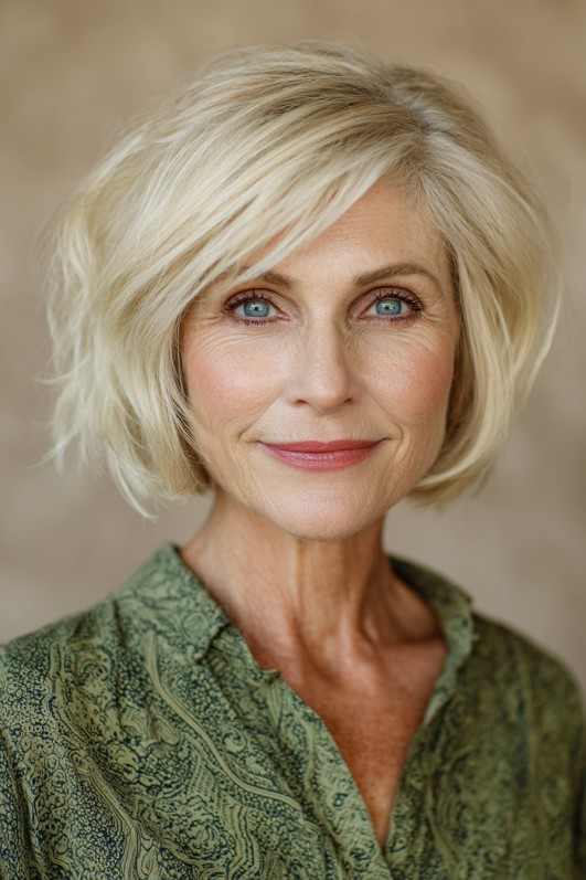 Textured Blonde Bob with Soft Movement