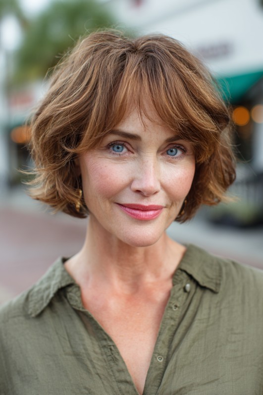 Textured Bob with Soft Bangs
