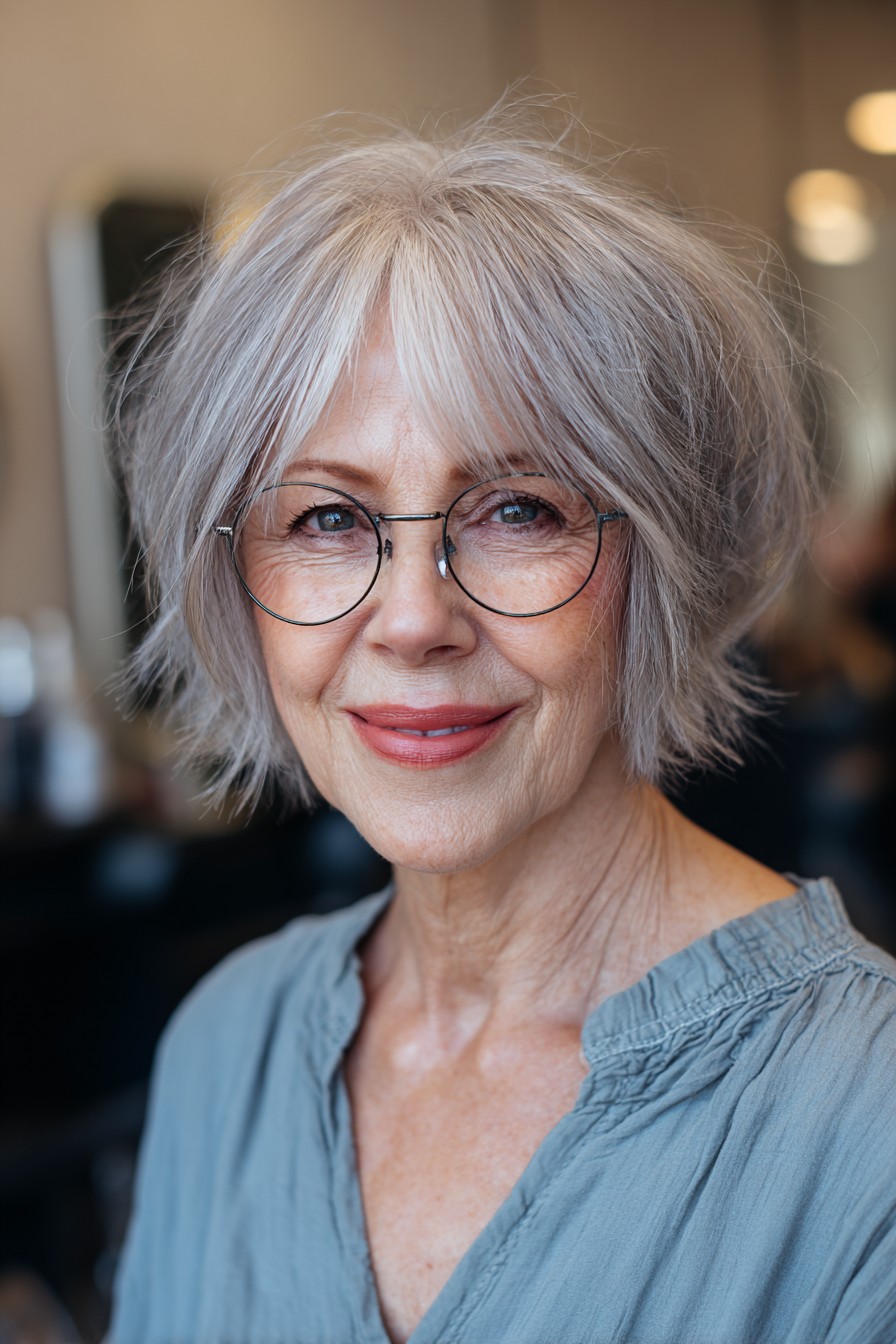 Textured Bob with Soft Fringe and Subtle Layers