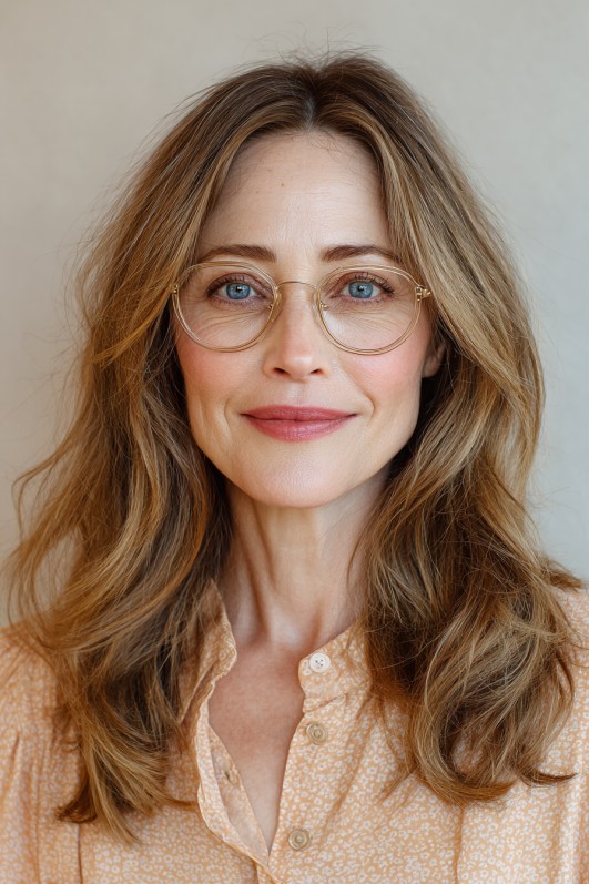 Textured Long Layers with Soft Face-Framing Pieces