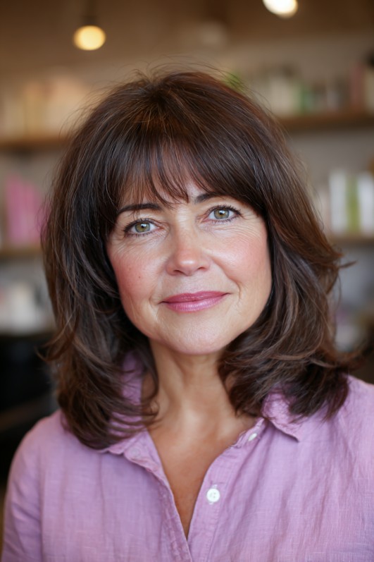 Textured Mid-Length Cut with Face-Framing Layers