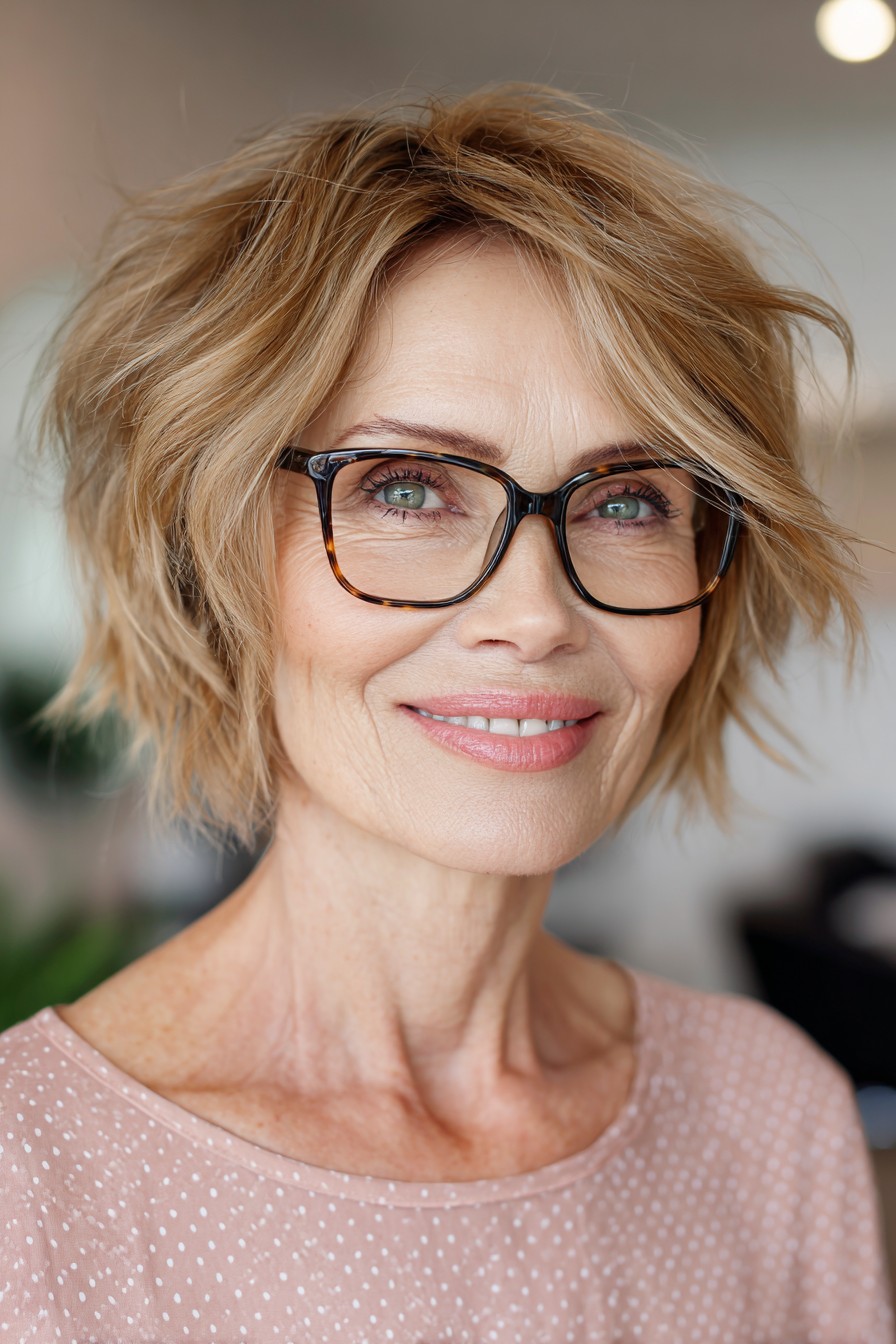 Textured Short Bob with Soft Layers and Delicate Volume