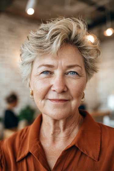 Textured Short Crop with Lively Waves